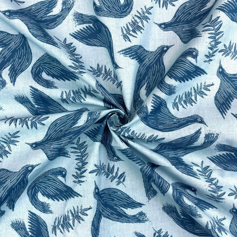 Printed Cotton GEAI Glacier / Indigo